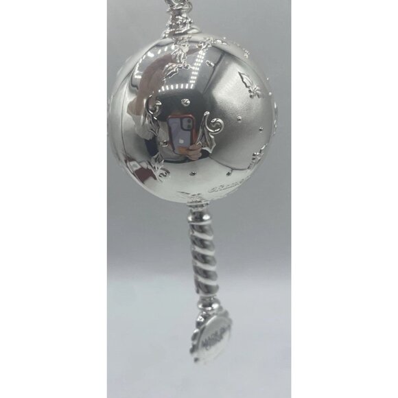 REED & BARTON Ornament Silver Plated 2019 Babys First Christmas Rattle Holiday - Picture 4 of 16